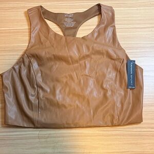 Tan Faux Leather Crop Top by